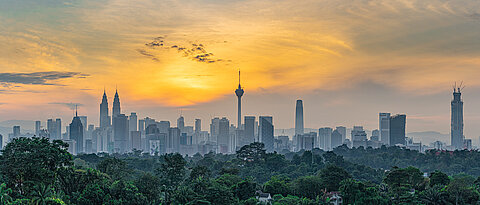 Die Skyline von Kuala Lumpur, Malaysia.