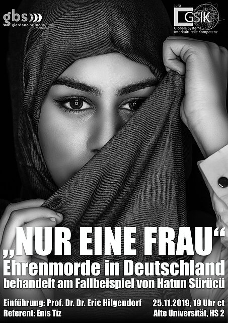 Plakat Vortrag Ehrenmorde "Nur eine Frau"