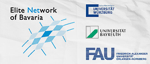 Die Logos der Universitäten Würzburg, Erlangen-Nürnberg und Bayreuth