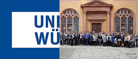 Die Teilnehmerinnen und Teilnehmer der zweiten deutschsprachigen IPR-Nachwuchstagung. Im Innenhof der Alten Universität, Sitz der Juristischen Fakultät der Universität Würzburg.